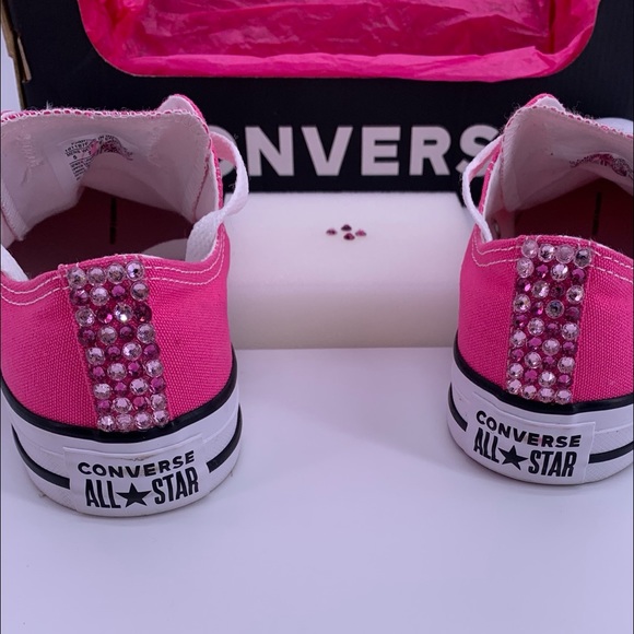 CONVERSE PINK EMBELLISHED CONVERSE T-SHOES SIZE 7 - Picture 11 of 16